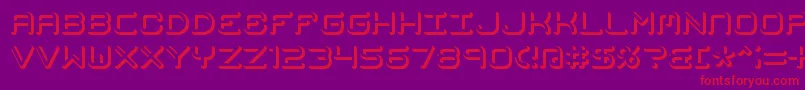 MishmashFuseBrk-fontti – punaiset fontit violetilla taustalla