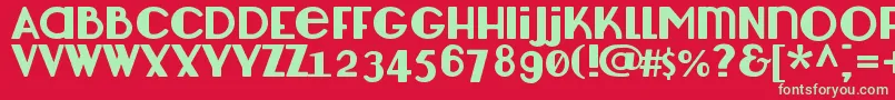 フォントLemondrop – 赤い背景に緑の文字