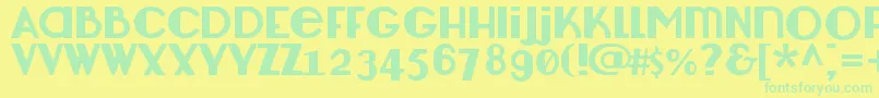 Lemondrop-Schriftart – Grüne Schriften auf gelbem Hintergrund