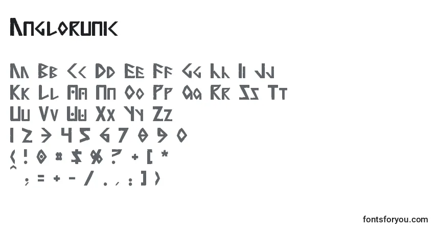 Schriftart Anglorunic – Alphabet, Zahlen, spezielle Symbole