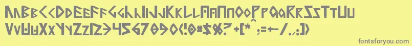 フォントAnglorunic – 黄色の背景に灰色の文字