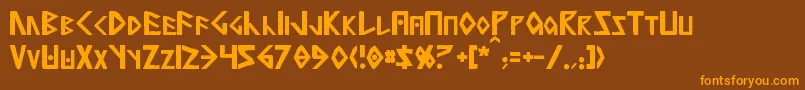 Anglorunic Font – Orange Fonts on Brown Background