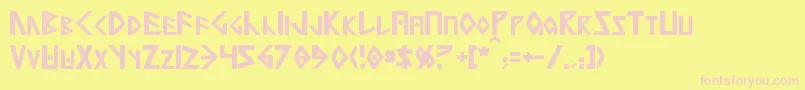 Anglorunic Font – Pink Fonts on Yellow Background