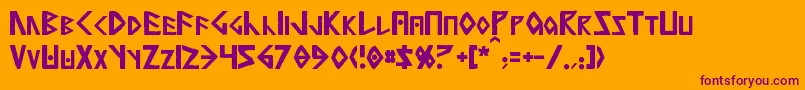 Anglorunic Font – Purple Fonts on Orange Background
