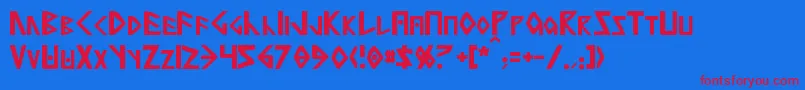 Anglorunic Font – Red Fonts on Blue Background