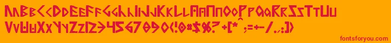 フォントAnglorunic – オレンジの背景に赤い文字