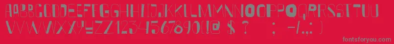 フォントDkKurkuma – 赤い背景に灰色の文字