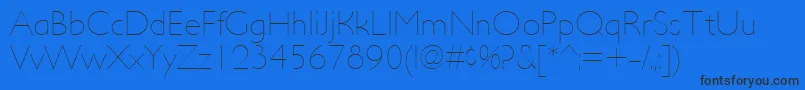 UltimapdacUltralight Font – Black Fonts on Blue Background