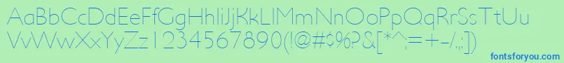 Шрифт UltimapdacUltralight – синие шрифты на зелёном фоне