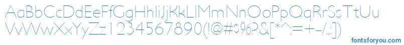 UltimapdacUltralight-fontti – siniset fontit valkoisella taustalla