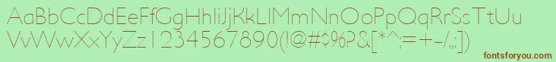 Шрифт UltimapdacUltralight – коричневые шрифты на зелёном фоне