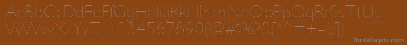 UltimapdacUltralight-Schriftart – Graue Schriften auf braunem Hintergrund