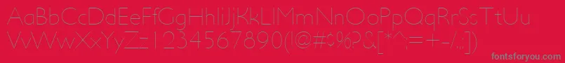 UltimapdacUltralight Font – Gray Fonts on Red Background