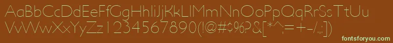 UltimapdacUltralight Font – Green Fonts on Brown Background