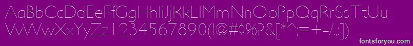 UltimapdacUltralight Font – Green Fonts on Purple Background