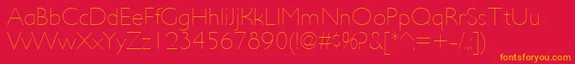 Шрифт UltimapdacUltralight – оранжевые шрифты на красном фоне