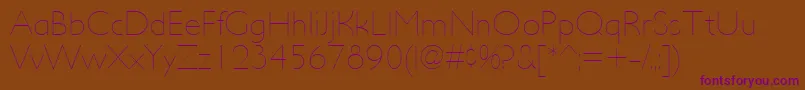 UltimapdacUltralight-fontti – violetit fontit ruskealla taustalla