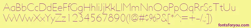 UltimapdacUltralight Font – Purple Fonts on Yellow Background