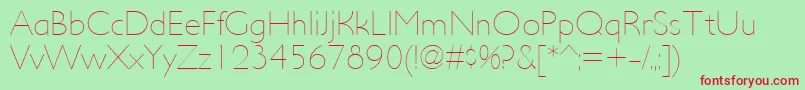 UltimapdacUltralight Font – Red Fonts on Green Background