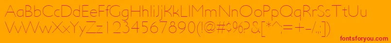 UltimapdacUltralight-Schriftart – Rote Schriften auf orangefarbenem Hintergrund