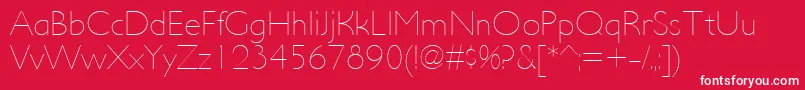 UltimapdacUltralight Font – White Fonts on Red Background