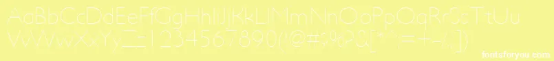 UltimapdacUltralight-fontti – valkoiset fontit keltaisella taustalla