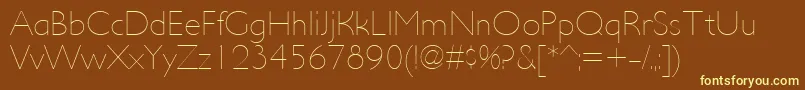 UltimapdacUltralight Font – Yellow Fonts on Brown Background