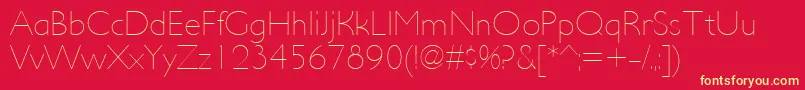 UltimapdacUltralight Font – Yellow Fonts on Red Background