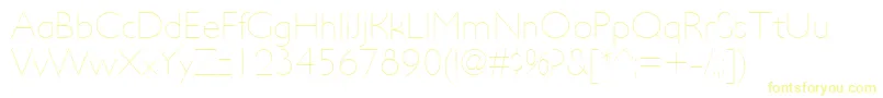 フォントUltimapdacUltralight – 白い背景に黄色の文字
