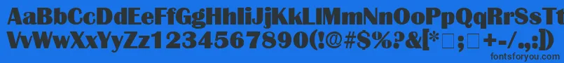 BurinDisplaySsi Font – Black Fonts on Blue Background