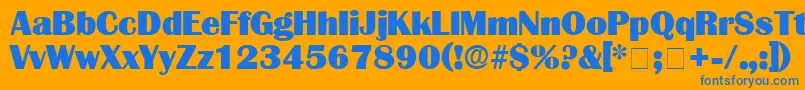 BurinDisplaySsi Font – Blue Fonts on Orange Background