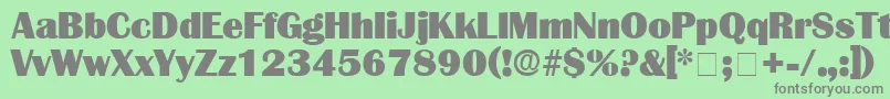 フォントBurinDisplaySsi – 緑の背景に灰色の文字