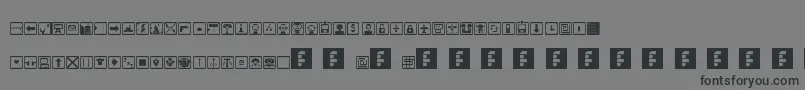 SpaceGameIcons Font – Black Fonts on Gray Background