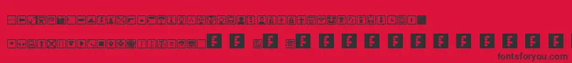 SpaceGameIcons Font – Black Fonts on Red Background