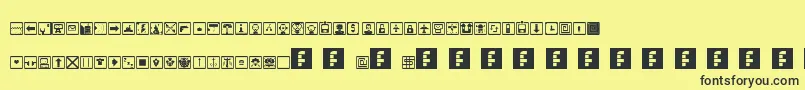 SpaceGameIcons Font – Black Fonts on Yellow Background