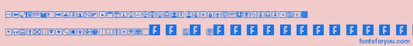 SpaceGameIcons Font – Blue Fonts on Pink Background