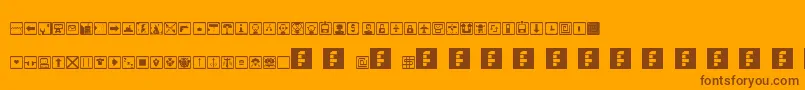 SpaceGameIcons Font – Brown Fonts on Orange Background