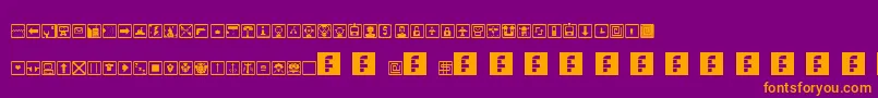 SpaceGameIcons Font – Orange Fonts on Purple Background