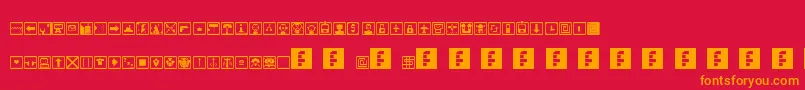 フォントSpaceGameIcons – 赤い背景にオレンジの文字