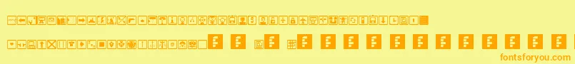 SpaceGameIcons Font – Orange Fonts on Yellow Background