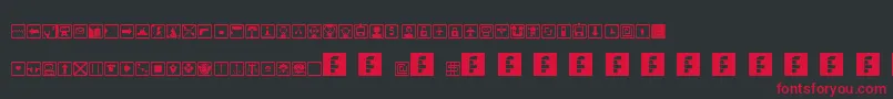 SpaceGameIcons Font – Red Fonts on Black Background