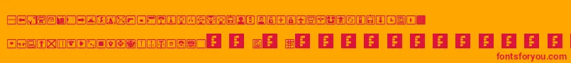 SpaceGameIcons Font – Red Fonts on Orange Background