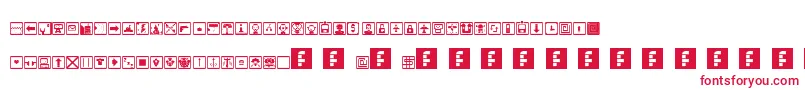 SpaceGameIcons Font – Red Fonts on White Background