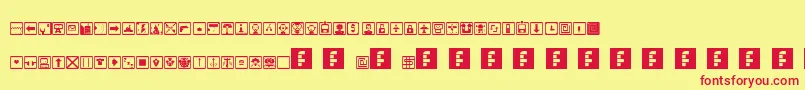 SpaceGameIcons Font – Red Fonts on Yellow Background