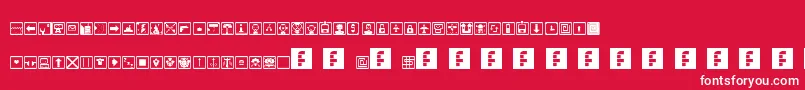 Fonte SpaceGameIcons – fontes brancas em um fundo vermelho