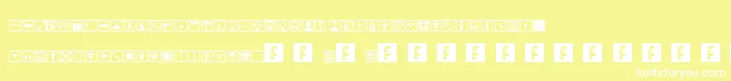 SpaceGameIcons Font – White Fonts on Yellow Background