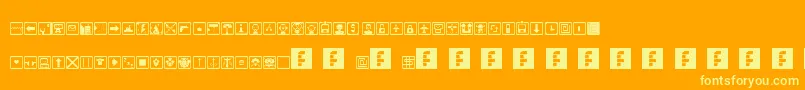 SpaceGameIcons Font – Yellow Fonts on Orange Background