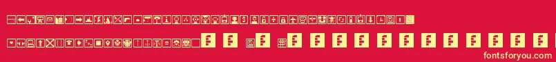 fuente SpaceGameIcons – Fuentes Amarillas Sobre Fondo Rojo