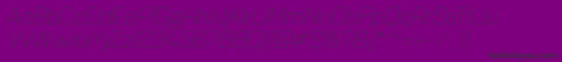 Quarcaextthinitalic-Schriftart – Schwarze Schriften auf violettem Hintergrund