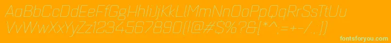 Quarcaextthinitalic Font – Green Fonts on Orange Background